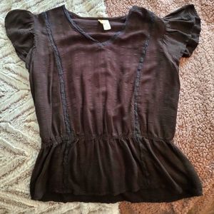 Women's black peplum top